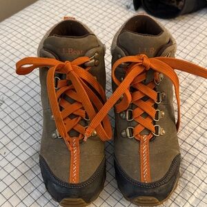 L.L. Bean Brown Boots with Orange Laces